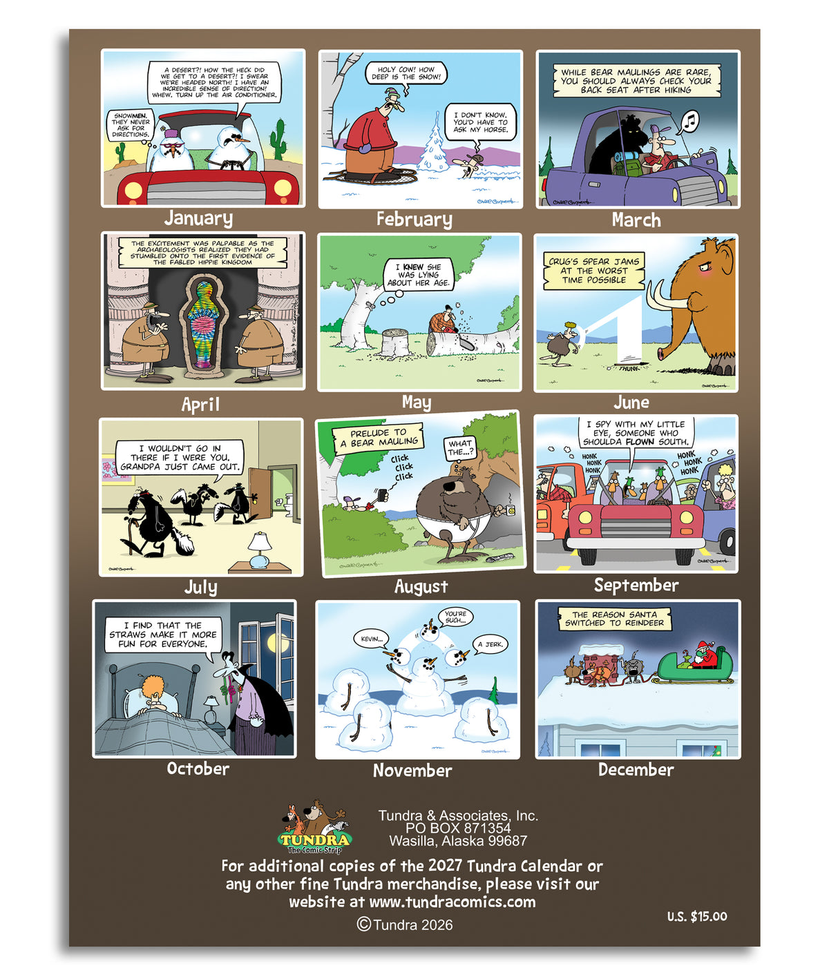 Wall Hanging 2027 Tundra Calendar